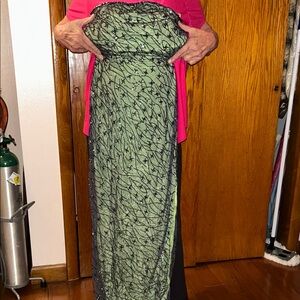 Vintage Hand Bead Embellished Green Gown